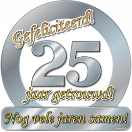 Deurschild ''25 jaar getrouwd''