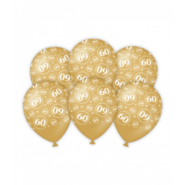 Ballonnen ''60 jaar'' (30cm, 6 stuks)