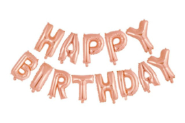 Folieballonnen ''Happy Birthday'' (Roségoud)