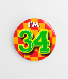 Button ''34 jaar'' (Klein)