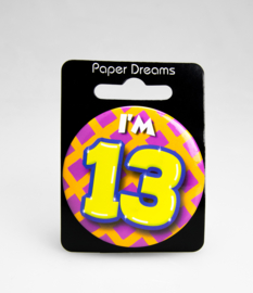 Button ''13 jaar'' (Klein)
