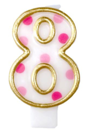 Cijferkaars Roze "8"