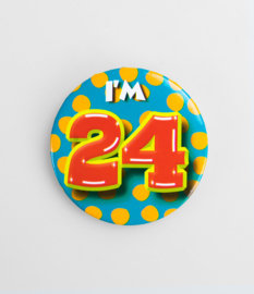 Button ''24 jaar'' (Klein)