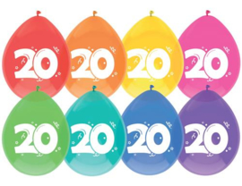 Ballonnen "20 jaar"(8 stuks)