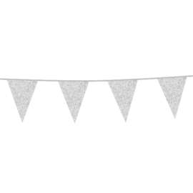 Vlaggenlijn Glitter ''Zilver'' (6 meter)