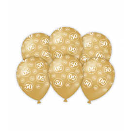 Ballonnen ''50 jaar'' (30cm, 6 stuks)