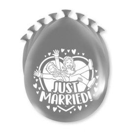 Ballonnen ''Just married!'' (8 stuks)