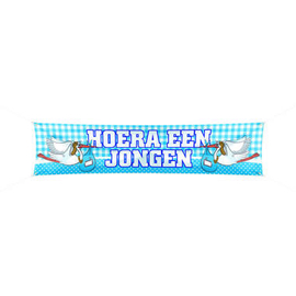 Spandoek ''Hoera een Jongen'' (177 x 41cm)