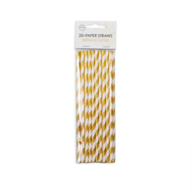 Papieren Rietjes ''Goud Metallic'' (20 stuks)