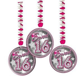 Hangdeco ''Sweet 16'' (3 stuks)