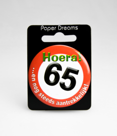 Buttons ''65 jaar verkeersbord'' (Klein)