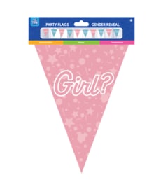 Vlaggenlijn Folie ''Girl&Boy?'' (10 meter)