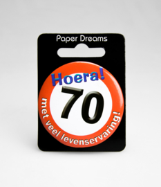 Buttons ''70 jaar verkeersbord'' (Klein)