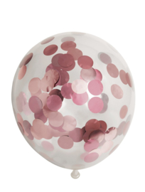 Confetti Ballonnen ''Metallic Roségoud'' (6 stuks)