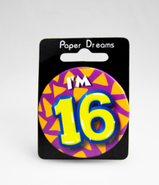 Button ''16 jaar'' (Klein)