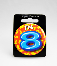 Button ''8 jaar'' (Klein)