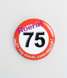 Buttons ''75 jaar verkeersbord'' (Klein)