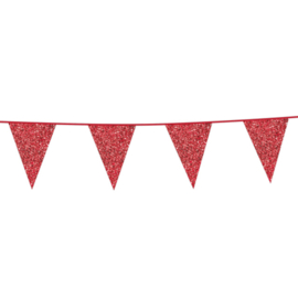 Vlaggenlijn ''Glitter Rood'' (6 meter)