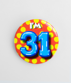 Button ''31 jaar'' (Klein)