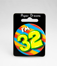 Button ''32 jaar'' (Klein)
