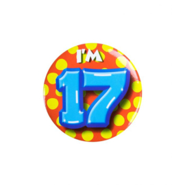 Button ''17 jaar'' (Klein)