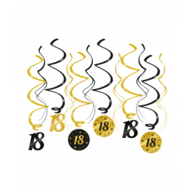 Hangdecoratie ''18 jaar'' (12 stuks)