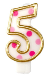 Cijferkaars Roze "5"