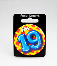 Button ''19 jaar'' (Klein)