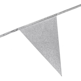 Vlaggenlijn Glitter ''Zilver'' (6 meter)