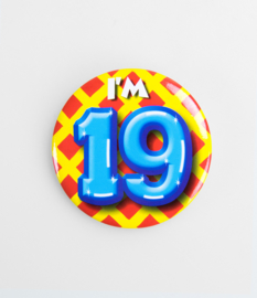 Button ''19 jaar'' (Klein)