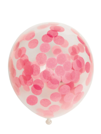 Confetti Ballonnen ''Baby roze'' (6 stuks)