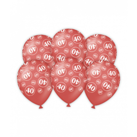 Ballonnen ''40 jaar'' (30cm, 6 stuks)