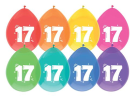 Ballonnen "17 jaar"(8 stuks)
