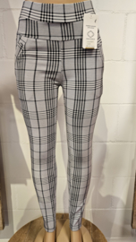 comfortbroek Ruit wit/zwart
