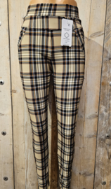 comfort broek ruit bruin