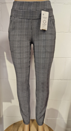 comfort broek ruit zwart/wit fijn