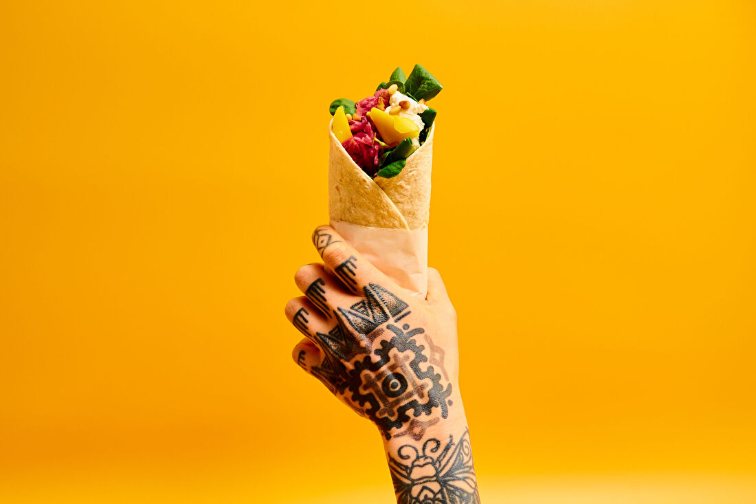 wrap met groente en sexy sauerkraut