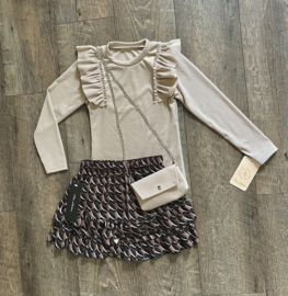 Beige setje rok + top