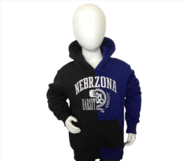 Hoodie zwart/blauw