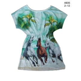 Jurk met 3 paarden strand