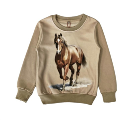 Beige sweater met paarden