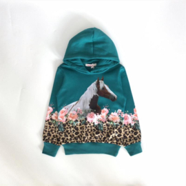 Hoodie panterprint paard