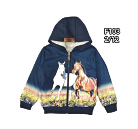 Dik fleece vest met paarden