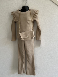 Taupe set broek + shirt