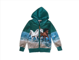 Groen vest met paarden