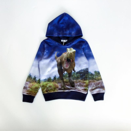 Hoodie dinosaurus blauw