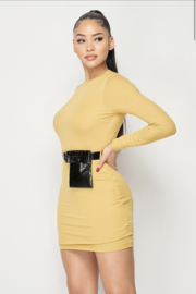 Long Sleeve Bodycon With Snake Print Bag