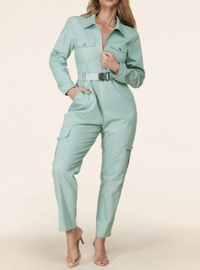 Mint Zip-up Jumpsuit