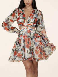 Flowery Print Mini Dress