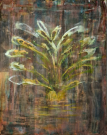 Abstract schilderij / Wilde flower afmeting H 122 x B  95 cm